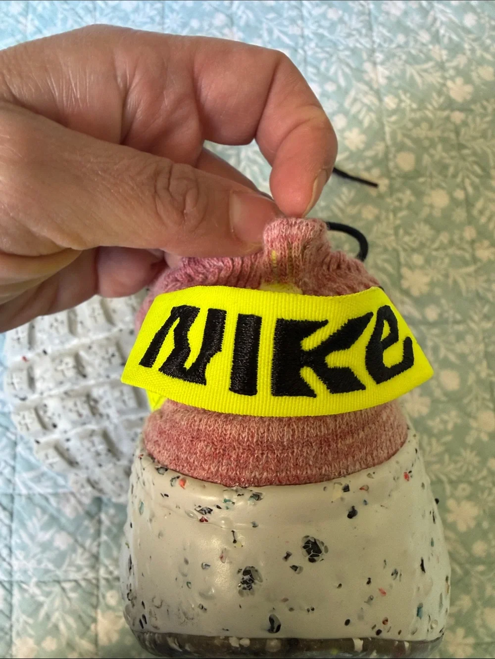 Nike Flyknit Sneakers in Pink, Gray & Neon Yellow